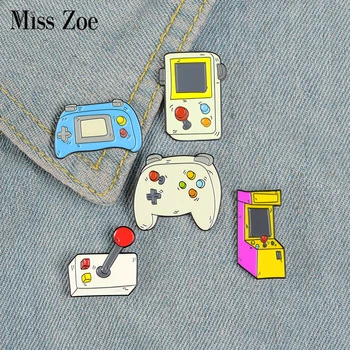 

Play Game! Enamel Pin Retro Game Brooches Bag Clothes Lapel Pin Gamepad Videogame Handheld Console Badge Jewelry Gift for Kids