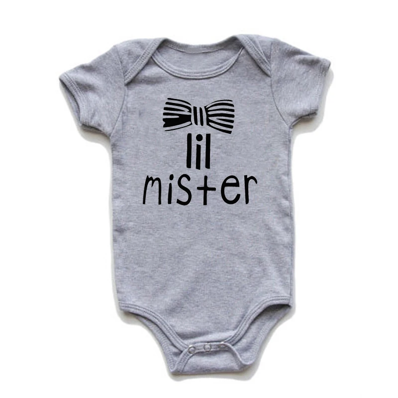 Lil Mister/боди для новорожденных с принтом; милый боди с короткими рукавами для маленьких мальчиков; ползунок комбинезон Детский комбинезон хлопок; наряды