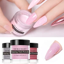 NICOLE DIARY 10 г сверкающий погружающийся порошок для ногтей блеск без лампы лечение натуральный сухой Dip порошок для ногтей украшения для ногтей