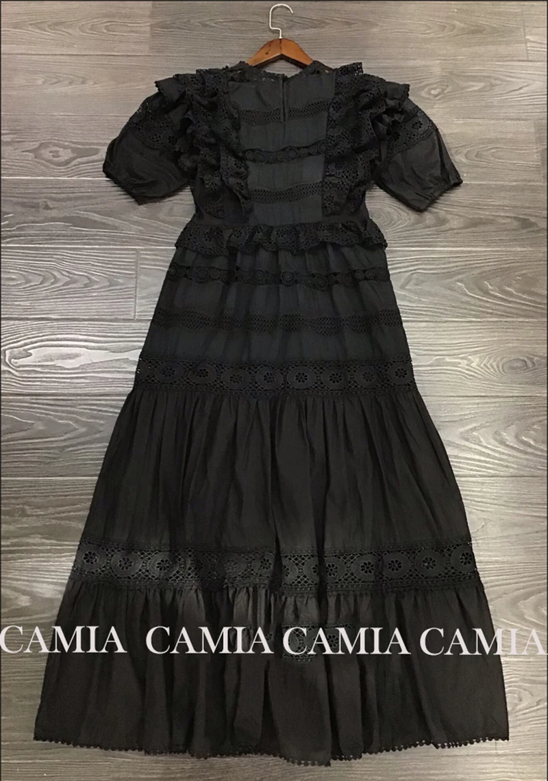 CAMIA ZIM длинное кружевное винтажное платье с пышными рукавами с оборками и высокой талией, большие вечерние женские платья