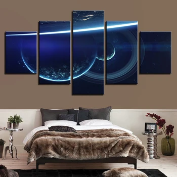 

Spaceman Earth Jupiter Venus Sun Moon Universe 5 Piece Wall Pictures For Living Room Color Painting Art Home Decor Abstract