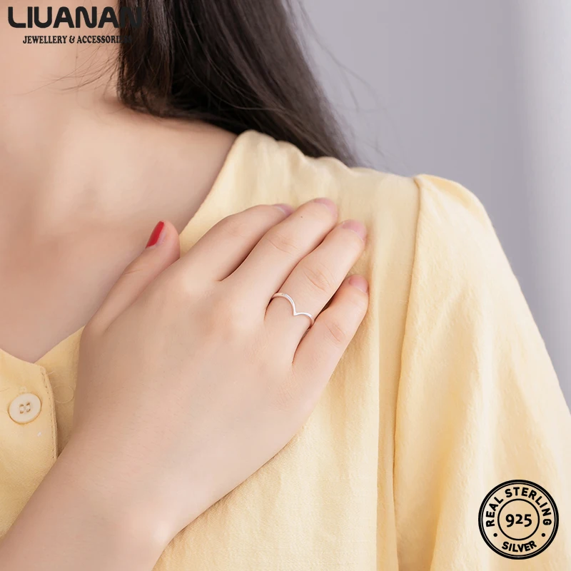 925 пробы серебряная волна кольцо в форме гор для Для женщин Для мужчин Модные украшения свадебное кольцо для помолвки парень, девушка