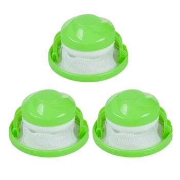 

3 PIECES Animal Hair Epilator for Washing Machine, Reusable Hair Filter, Bag Washer, Hair Catch, Float, Pet Skin Collector-Green