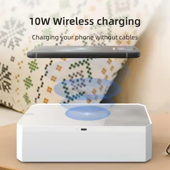 

Disinfection UVC Lights Smart Phone 4 in1 Portable Cell Phone 10W Cordless Fast Charger For Mobile Phones Keys Jewellery