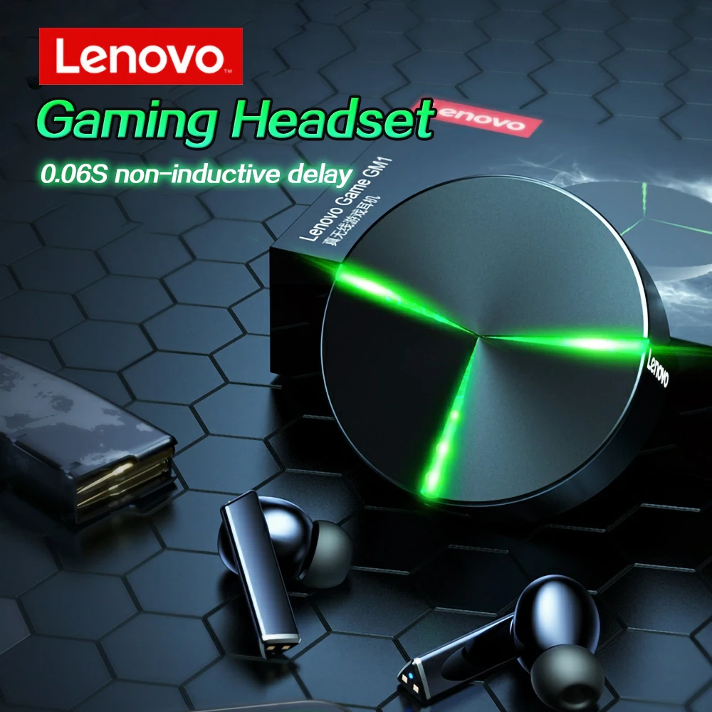 Игровые наушники Lenovo GM1 TWS с низкой задержкой Bluetooth Hi-Fi ACC стереогарнитура Aptx