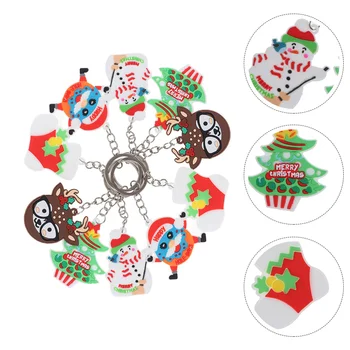 

10pcs Colorful Santa Claus Snowman Hanging Christmas Keyring Clips