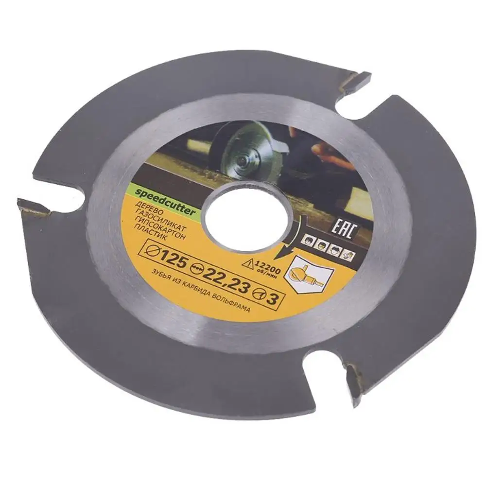 3 tooth 125mm angle grinder disc with woodworking blade wood round carbide saw cutting to cut | Инструменты