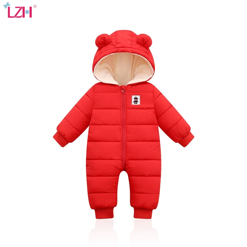 LZH Children Winter Overalls For Baby Snowsuit Infant Boys Girls Romper For Baby Warm