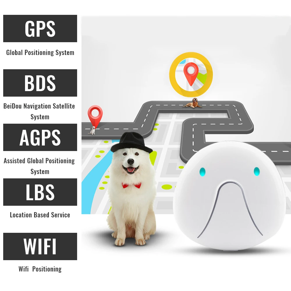 Pet gps трекер ошейник в режиме реального времени Водонепроницаемый Мини LBS Wi-Fi расположение кошка собака с воротником умный электронный прочный отслеживание