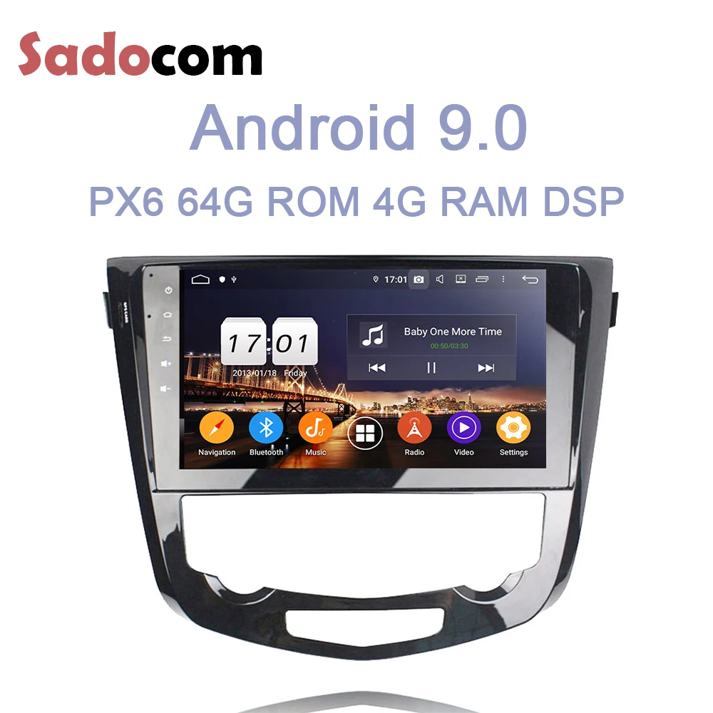 DSP PX6 10," 2 din Android 9,0 8 ядерный 4 Гб ОЗУ 64 ГБ Автомобильный dvd-плеер для Nissan Qashqai X-Trail- Авторадио Bluetooth 4,2