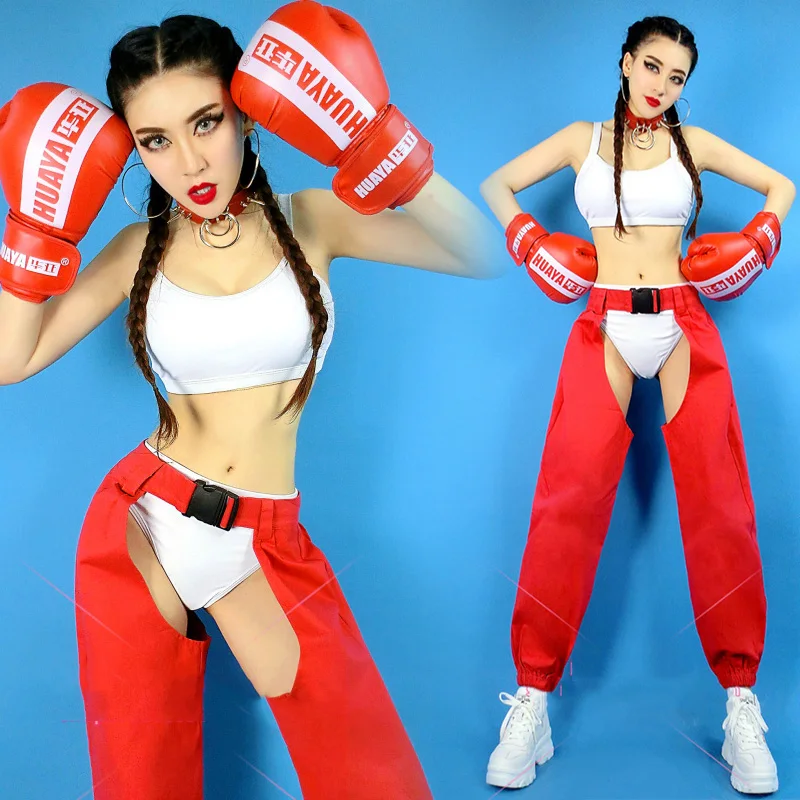 

Сценические костюмы, женская одежда для бара, индивидуальный спортивный костюм Ds Dj, ночной клуб, певец, белое бикини, красные открытые пилки, брюки DNV13170