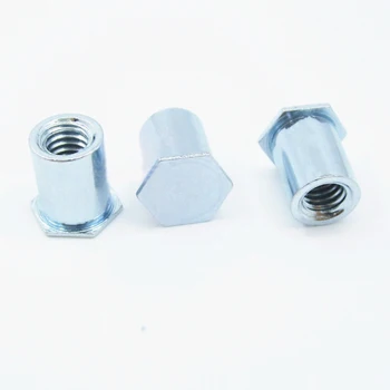 

30pcs M2 hexagon press rivets nuts hex blind hole carbon steel rivet nut galvanized outer diameter 4.2mm 5mm-20mm long