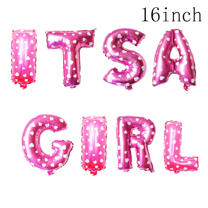 Chicinlife девушка день рождения тема это девушка с воздушными шарами баннер Baby Shower Девушка День рождения украшения Дети 1 день рождения Декор - Цвет: pink its a girl