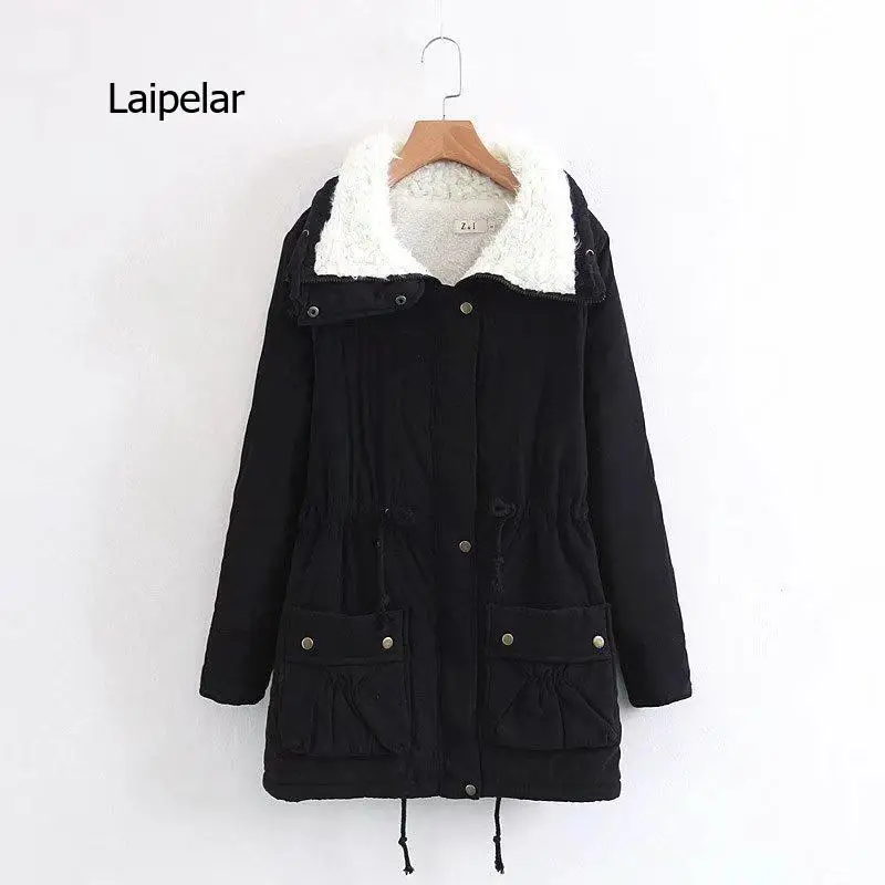 Winter Cotton Coat Women Slim Snow Outwear Medium-long Wadded Jacket Thick Cotton Padded Warm Cotton Parkas