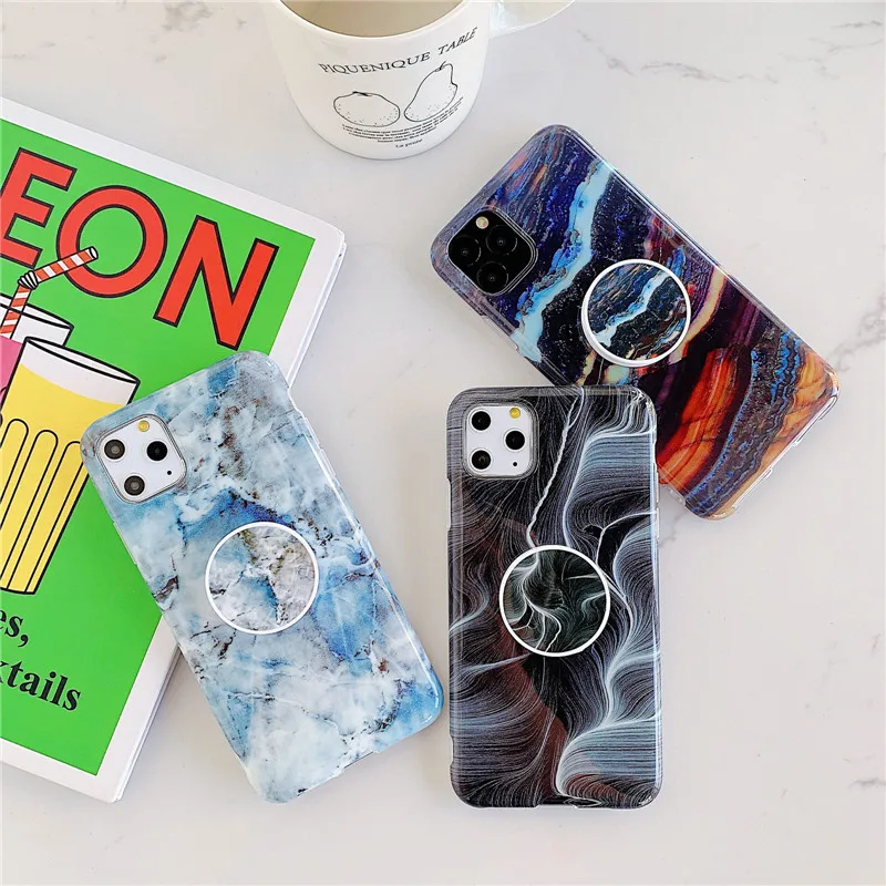 Для iphone XR мраморный чехол, чехол-подставка для телефона для iphone 11 Pro Max X Xs XR 6 6s 7 8 Plus Мягкая силиконовая задняя крышка