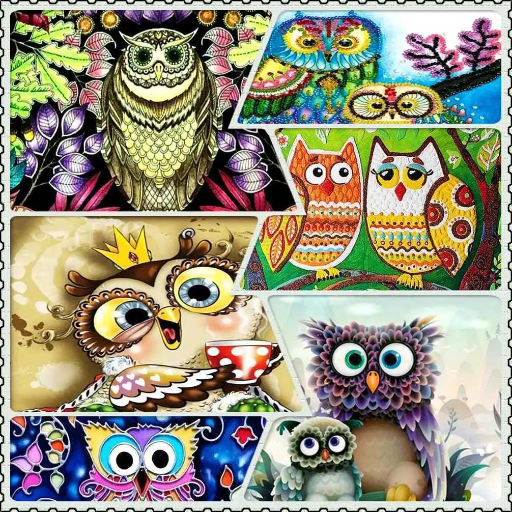 

Owl Full Display Square/Round Animal 5D Diamond Painting Diamond Embroidery Rhinestone Picture Cross Stitch Diamant Home Decor