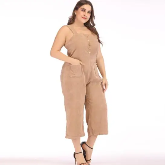 3XL 4XL большого размера плюс комбинезоны и комбинезоны для женщин Полная длина элегантный шифоновый комбинезон летний Свободный Цельный DV345