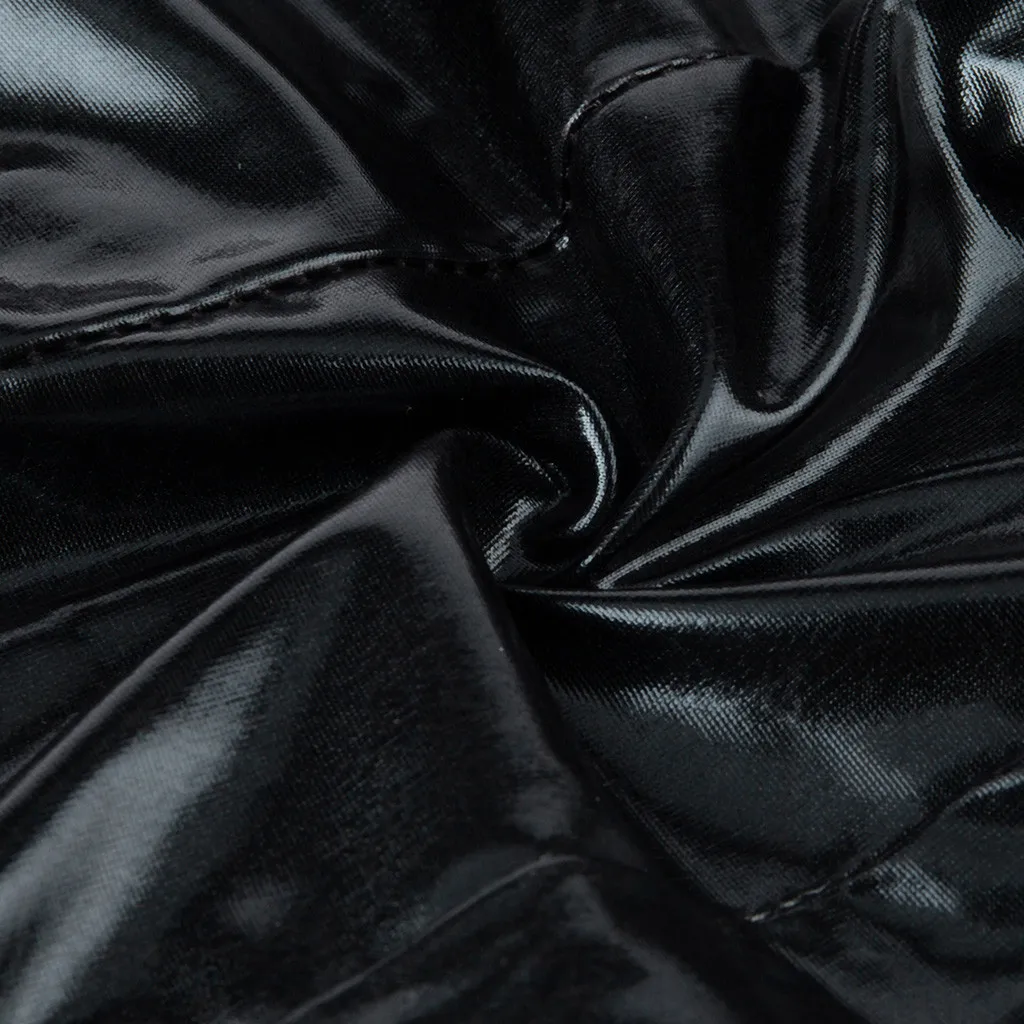 Женская пижама с v-образным вырезом, Zipperleather, ночное Белье, черное Сексуальное Женское Белье шорты с сеткой, ropa, сексуальная женская пижама