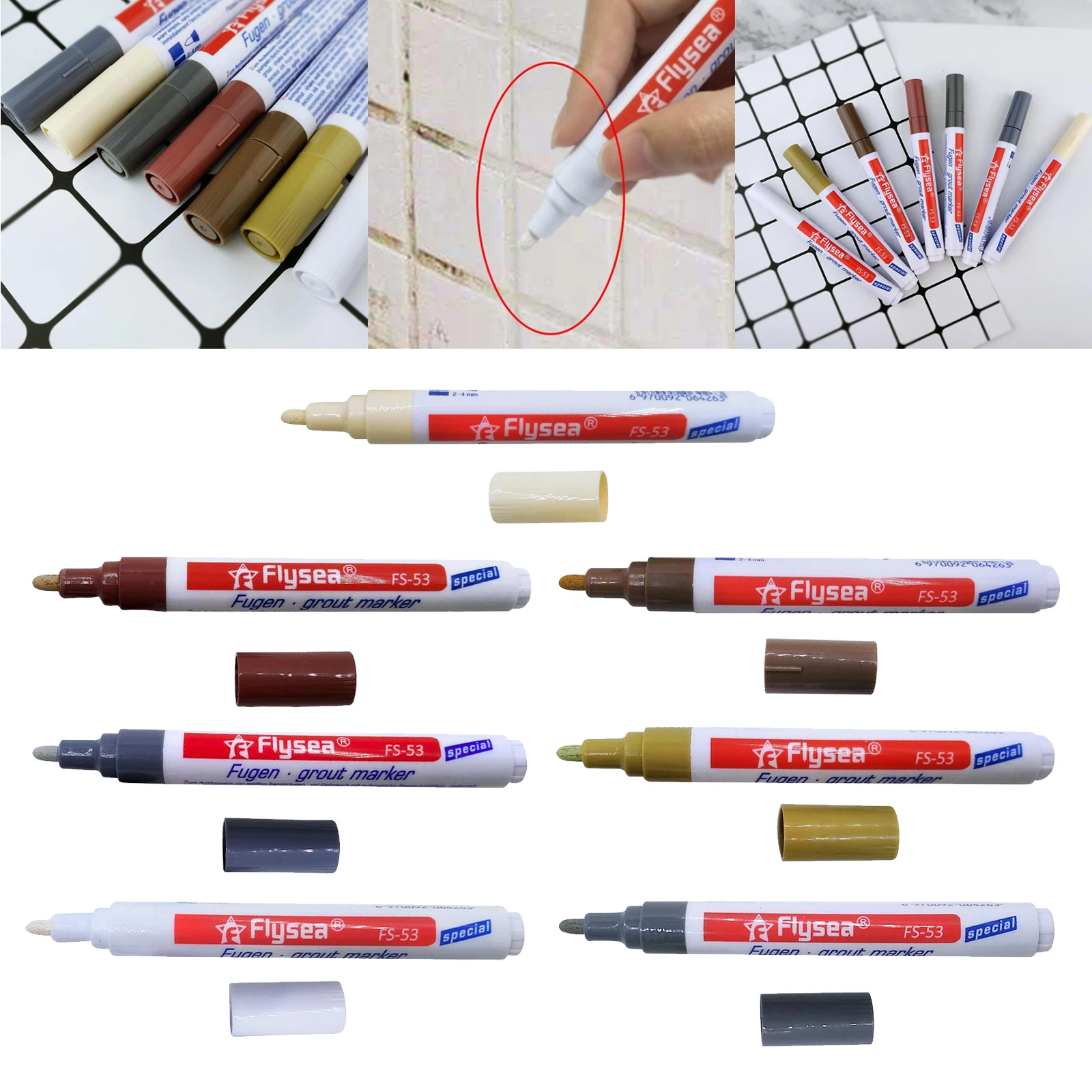 Rotulador De Pintura Para Azulejos De Color Marfil Pintura Impermeable Para Lechada Colorante Para Lechada De Azulejos Y Boligrafo Sellador