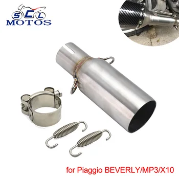 

Sclmotos- For Piaggio MP3 125 08-14 BEVERLY 125 300 09-16 X10 125 12-16 Motorcycle Exhaust Escape Middle Link Pipe Slip-on Race