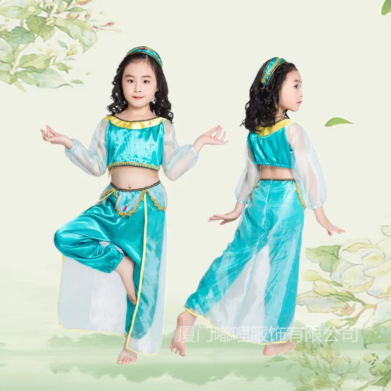 

New Style Aladdin's Lamp Clothing Children Halloween Performance Dancing Dress Fairy Tale COS Jasmine Princess Costume