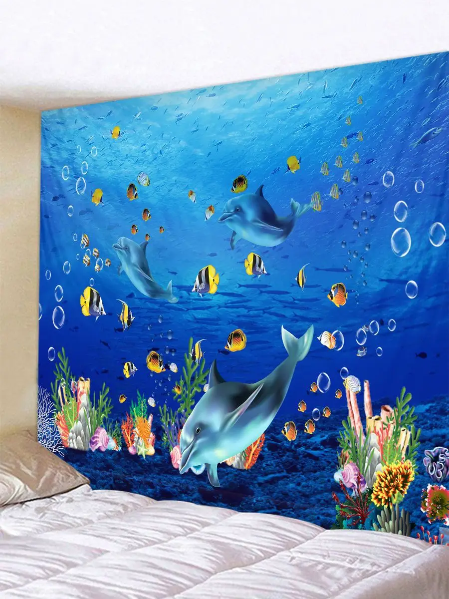 Креативный морской мир 3D Печатный гобелен настенный Chlidren украшение дома