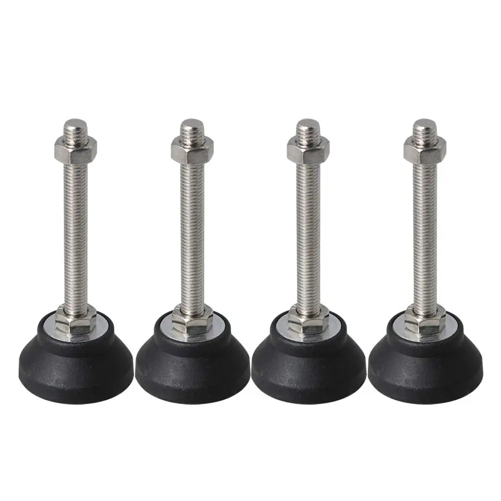 

Adjustable Fixed Threaded Pole Leveling Feet Leg Leveler 60mm Base Dia M12x100mm for Tables to Adjust Height Pack of 4