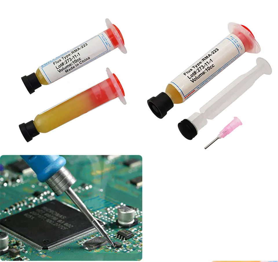 Needle Shaped 10cc RMA-223 Solder Soldering Paste Flux Grease No-clean Flux Solder For Chips LED BGA SMD PGA PCB DIY Repair Tool stick welding rods