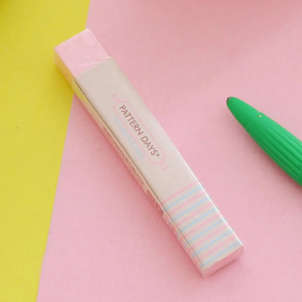 Cute Kawaii Heart Flower Rubber Erasers Lovely Stripe Pencil Eraser For Kids Gift Creative Korean Stationery Novelty Item