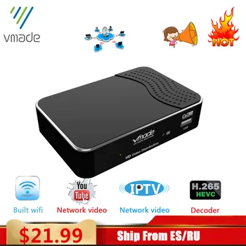 

Vmade newest terrestrial receive DVB T2 full HD 1080P DVB T2 H.265 decode tuner support built wifi youtube AC-3 set top box