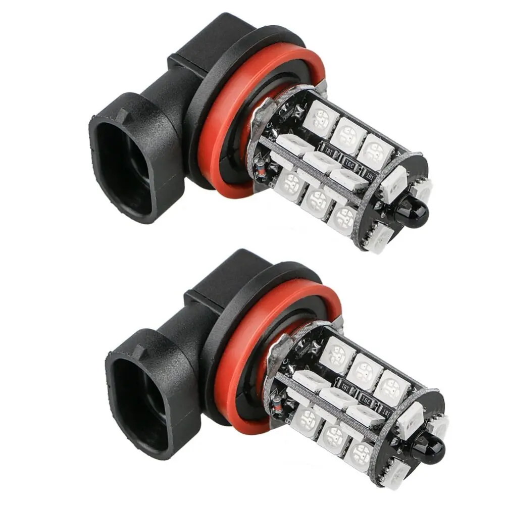 JDM 2 шт. H11 RGB светодиодный автомобильный головной светильник 5050 27 SMD противотуманный светильник лампа с пультом дистанционного управления