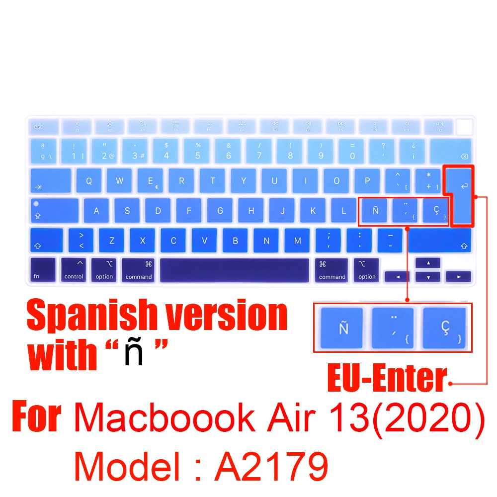 backpack with laptop sleeve Spanish Laptop color silicone Keyboard Cover For Macbook Air 13 A2179  Protective film keyboard case For Apple Air13 2020  New gaming laptop cooler Laptop Accessories