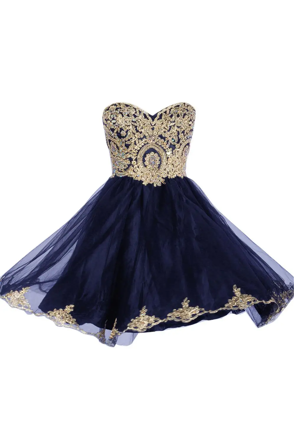navy blue 99 Свадебное бальное платье из органзы для подружки невесты, роскошное вышитое бисером мини-платье без бретелек, свадебное платье для гостей - Цвет: navy blue