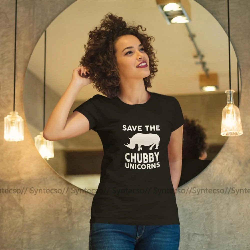 Футболка с единорогом Save The Chubby черная женская футболка коротким рукавом