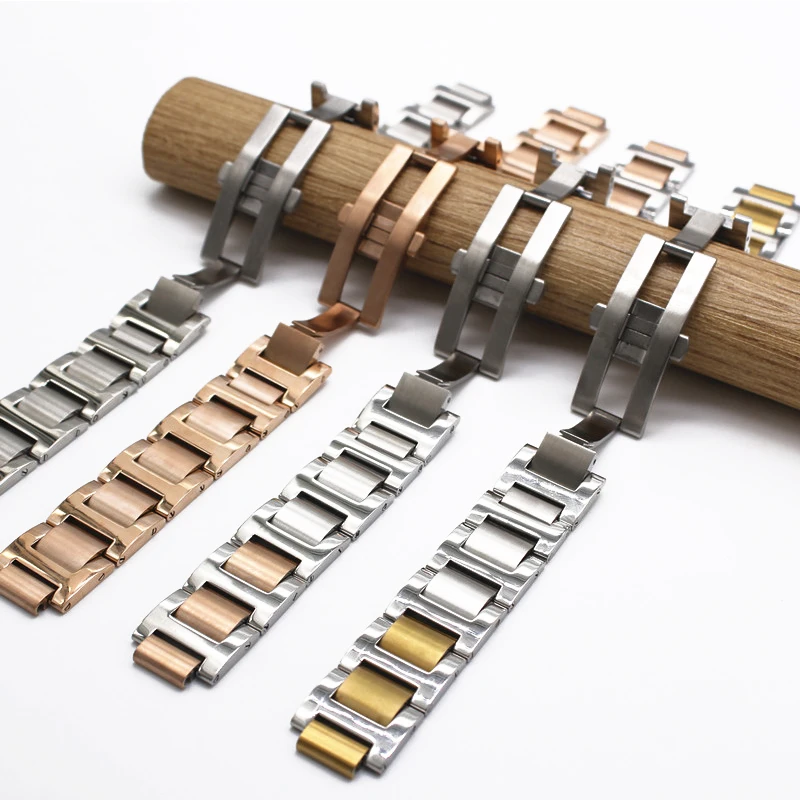 Ремешок из нержавеющей стали мужские аксессуары для часов Cartier Santos женский синий шар серия танков Спорт на открытом воздухе водонепроницаемый стальной браслет часы ремешок