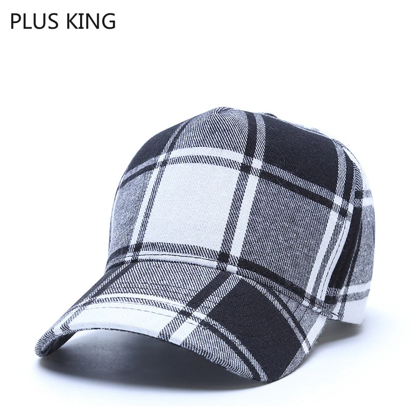 

Winter Autumn Spring High Quality Plaid Baseball Cap Men Women Hat Blue Red 3 Choose