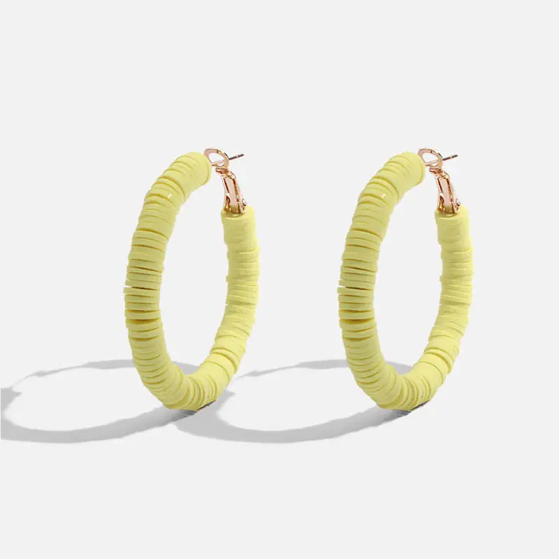 Flatfoosie новые серьги-кольца ручной работы из смолы для женщин модные богемные радужные круглые большие эффектные серьги ювелирные подарки - Окраска металла: 40YW