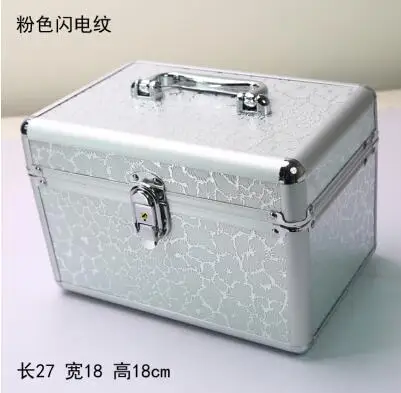 Модный чехол для костюма, алюминиевая косметичка, чехол для косметики, высокое качество, большая емкость, косметичка, органайзер, чехол для хранения, чехол s - Цвет: 27 18 18cm