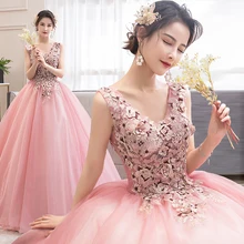 Пышные платья для девочек, Классические платья с вышивкой и цветами для танцев, благородные Вечерние вечернее платье на выпускной