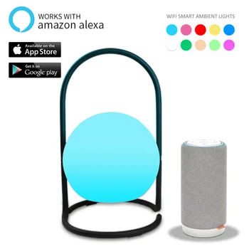 

wifi smart portable night lights MP APP control rechargeable hand-held RGB LED light camping lamp works with alexa google home