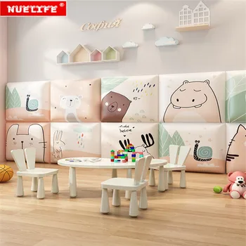 

Green ladybug leaves kids background wall tatami anti-collision soft wall wallpaper wall stickers kindergarten