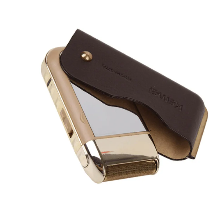 Kemei Reciprocating Leather Case Portable Electric Shaver KM-5600 Rechargeable Shaver