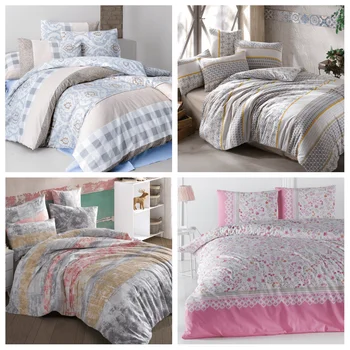 

Bedding Set fitted sheet with 100% Cotton | Luxury Ranforce Bed Linen Set 3 pcs Duvet Cover Bed Set Cover set from Turkey Pamuya