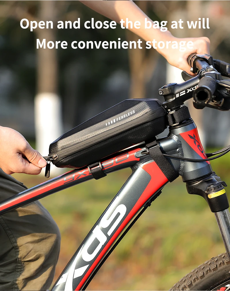 WEST BIKING Multifunktionale Fahrradtasche Vorderrahmen Oberrohr Fahrrad-Aerodynamiktasche Wasserdicht EVA Elektroroller Fahrradzubehör – Detail 6