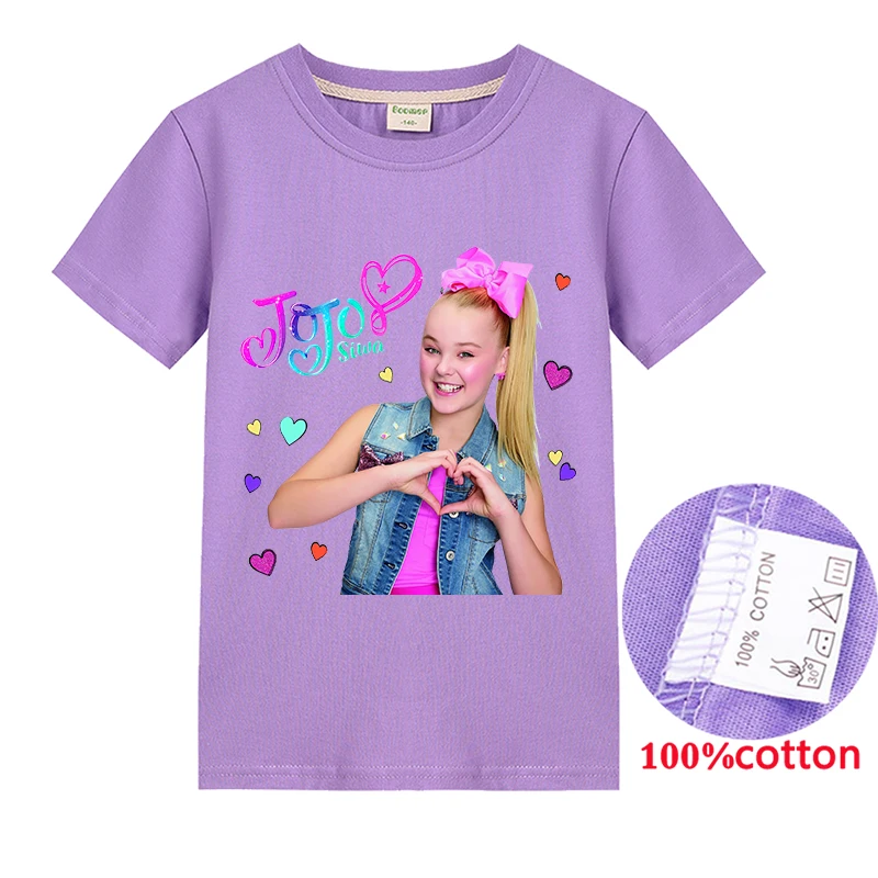 Забавная детская футболка Jojo Siwa мультяшная хлопковая Футболка для девочек