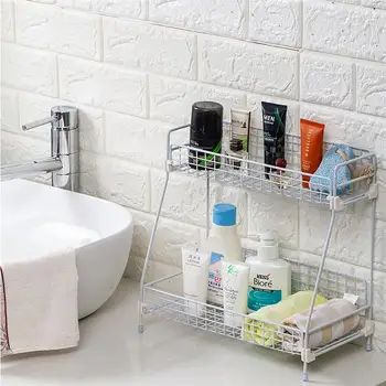 

Iron Storage Shelf Bathroom Drainer Storage Rack Kitchen Tableware Holder
