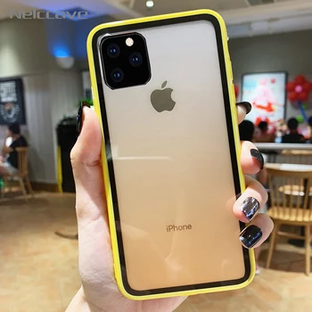 

50Pcs Rainbow Gradient Soft Silicone Frame Case For iphone 11 Pro XS Max XR X 8 7 6 6S Plus SE 2020 Acrylic Transparent Cover