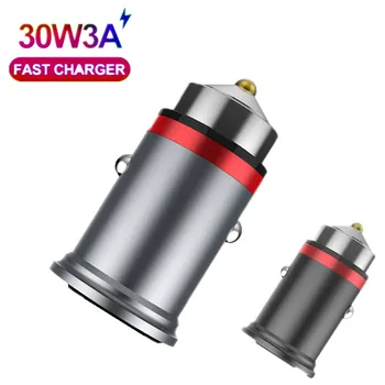 

Mini Quick Charge Car Charger Dual USB Quick Mini USB Car Charge 3.0 For iPhone USB Type-C PD Fast Charger Smart Phone/Tablet