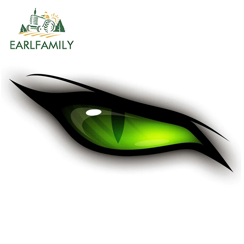 EARLFAMILY 13 см x 5 9 для наклеек с зелеными глазами автомобильные наклейки ноутбука