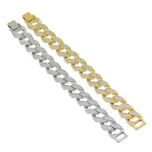 Мужской хип-хоп, кубинский браслет-цепочка из сплава, браслет со льдом, мужской модный шарм, Подарочный браслет, ювелирные изделия